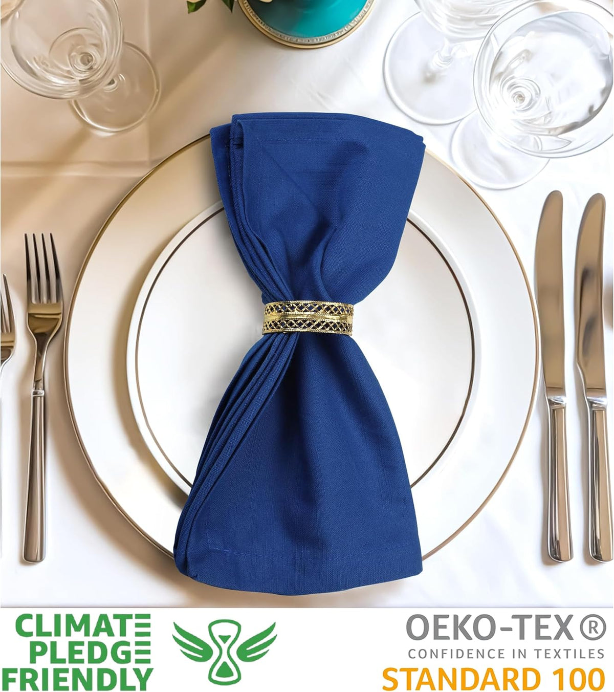 Urban Villa Cloth Napkins 100% Cotton Slub Absorbent Dinner Napkins (Set of 12) Oversized 20x20