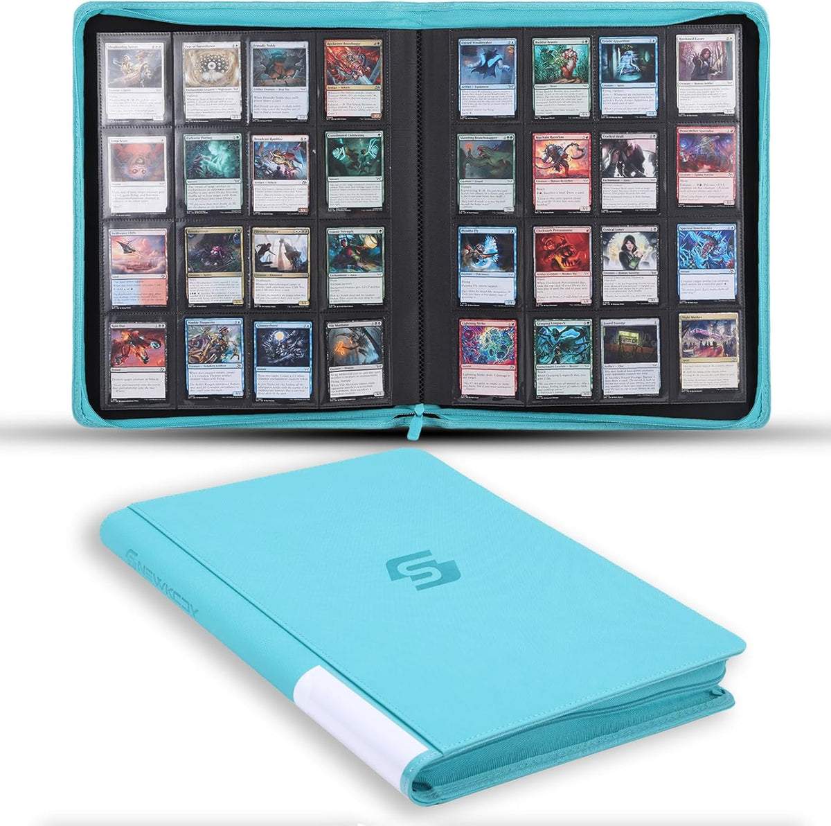 Snekdy premium 1024-pocket trading card binder, 16-pocket cards album, waterproof PU-leather Cover