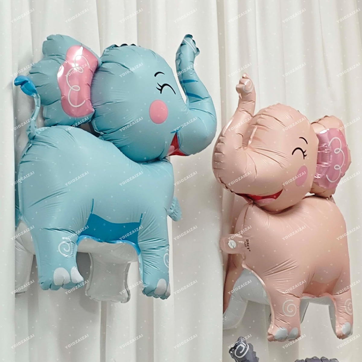 2PCS Matte self-standing elephant animal balloon 3D Jungle Large Elephant Foil Balloons For Kids