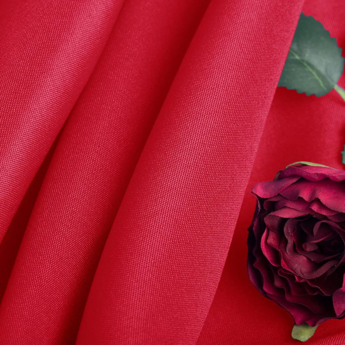 Ascoza 2pack 108 Inch Red Round Tablecloth in Washable Polyester Fabric for