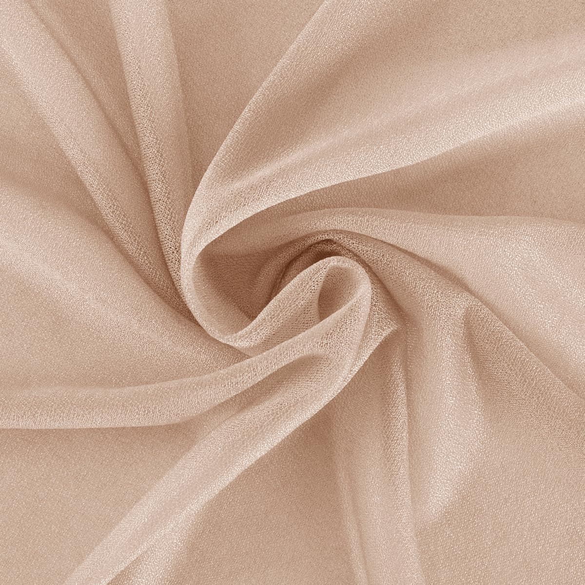 Nude Fall Elegant Arch Draping Fabric 2 Panels Outdoor 29" × 20Ft Sheer Chiffon Curtain Drapes for