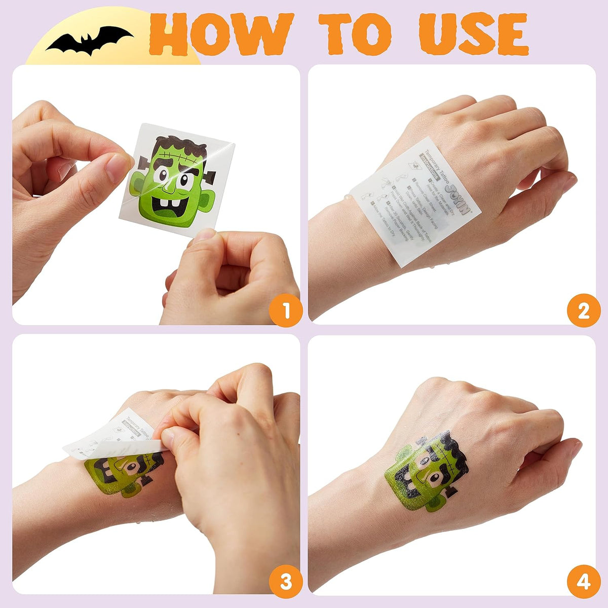 JOYIN 144 PCS Halloween Temporary Tattoos for Kids, 12 Designs Bulk Fake Tattoos Stickers for