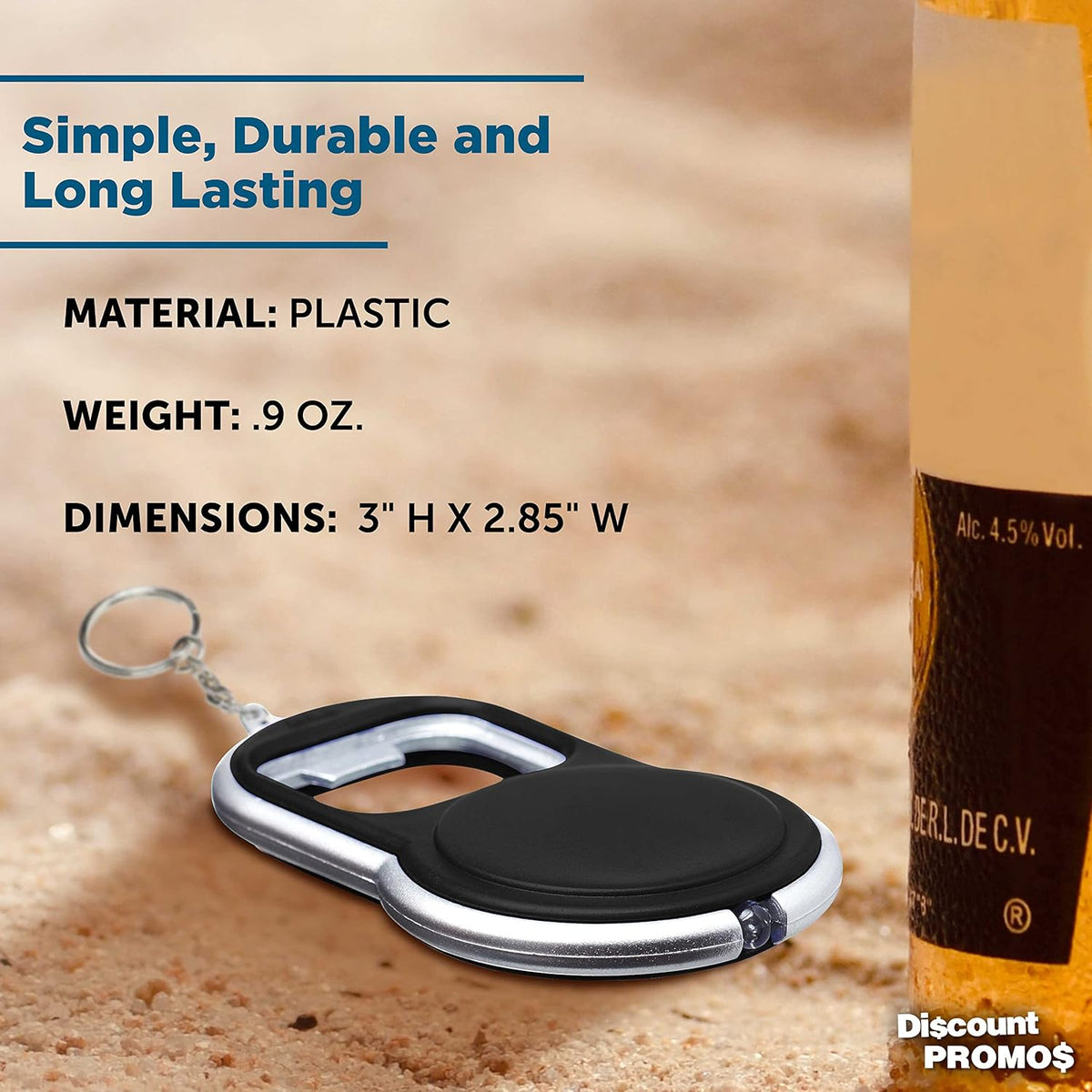 Bottle Opener & LED Keychains Set of 10, Bulk Pack - Perfect for Tradeshows, Party Favors, Other