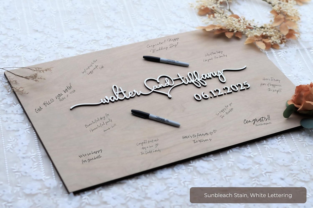 Personalized Last Name Guest Book, Unique Guest Book Sign, Custom Alternative Guest Book, Wooden