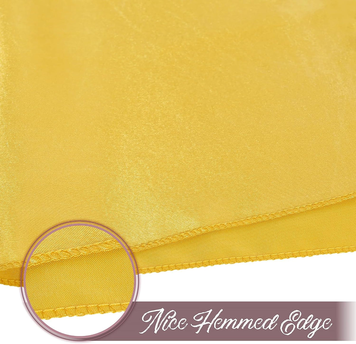 50 Pieces Gold Satin Napkins, 17" x 17" Square Table Napkins, Silky Soft Smooth Washable Napkins