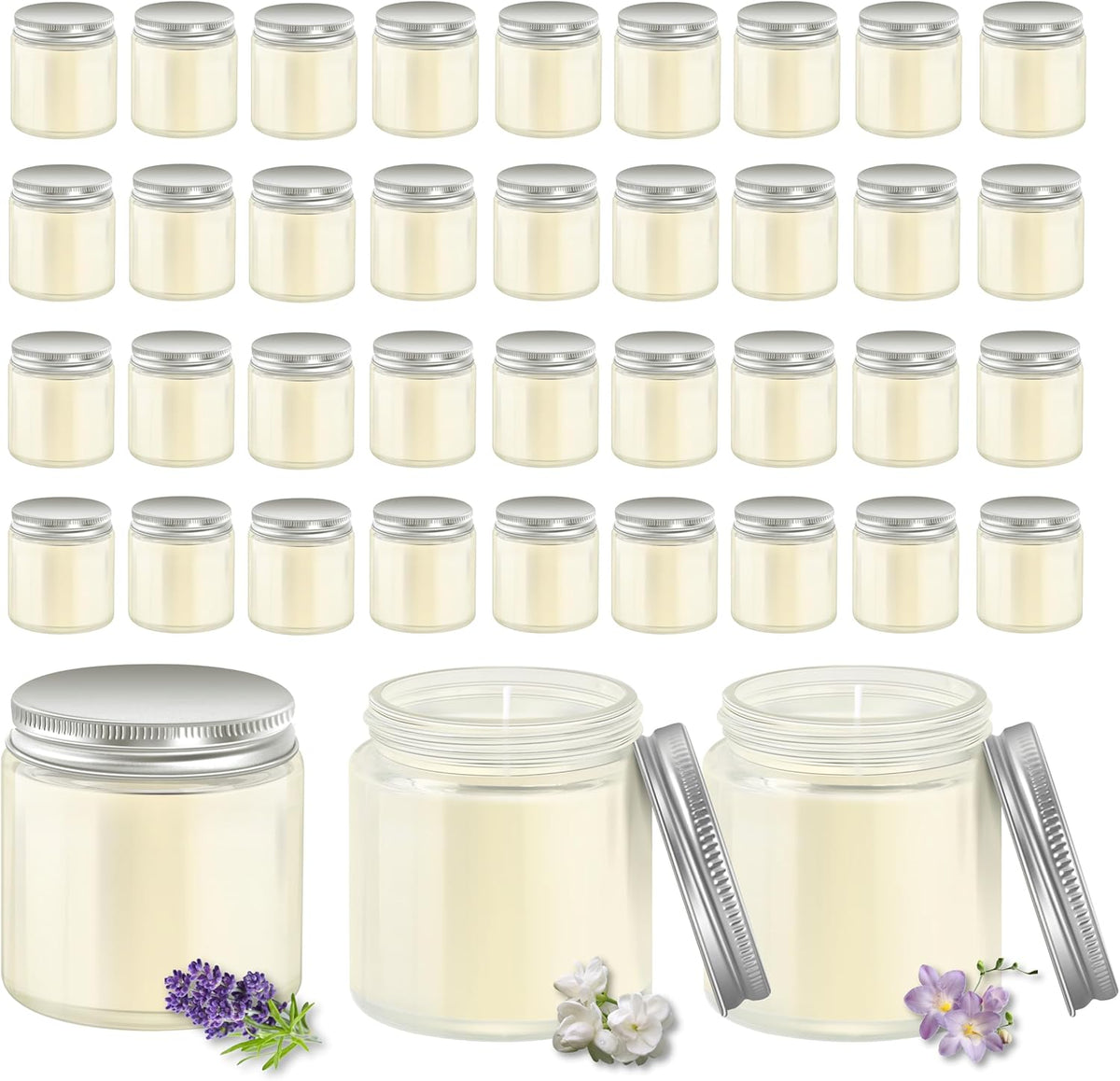 ACITHGL 36 Pcs 4oz Mini Mason Jar Candles Small Scented Candles Bulk Aromatherapy Ideal Souvenir