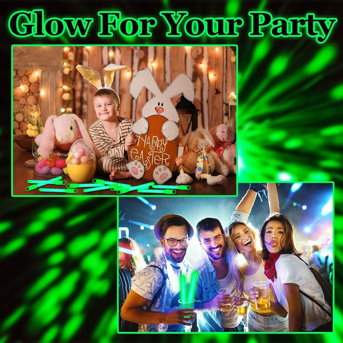 150 Pcs Green Glow Sticks Bulk 4 Inch Emergency Bright Light Sticks with Lanyard Fishing Glow