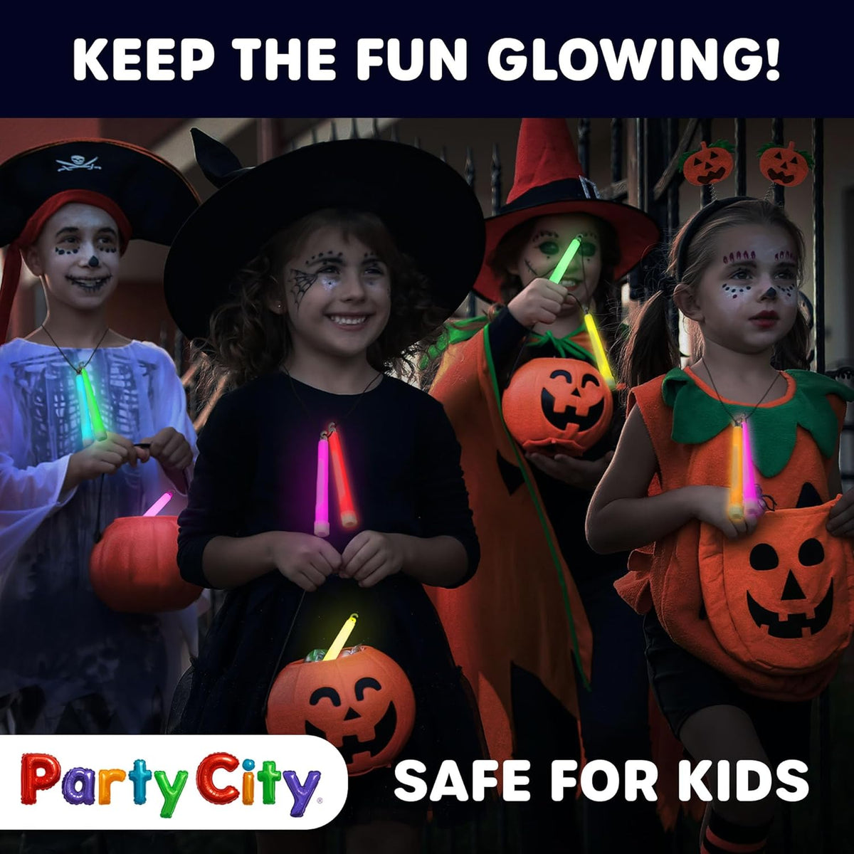 Party City Multicolor Glow Sticks Bulk Pack 6”- 25pk Glow in the Dark Sticks for Kids, Waterproof