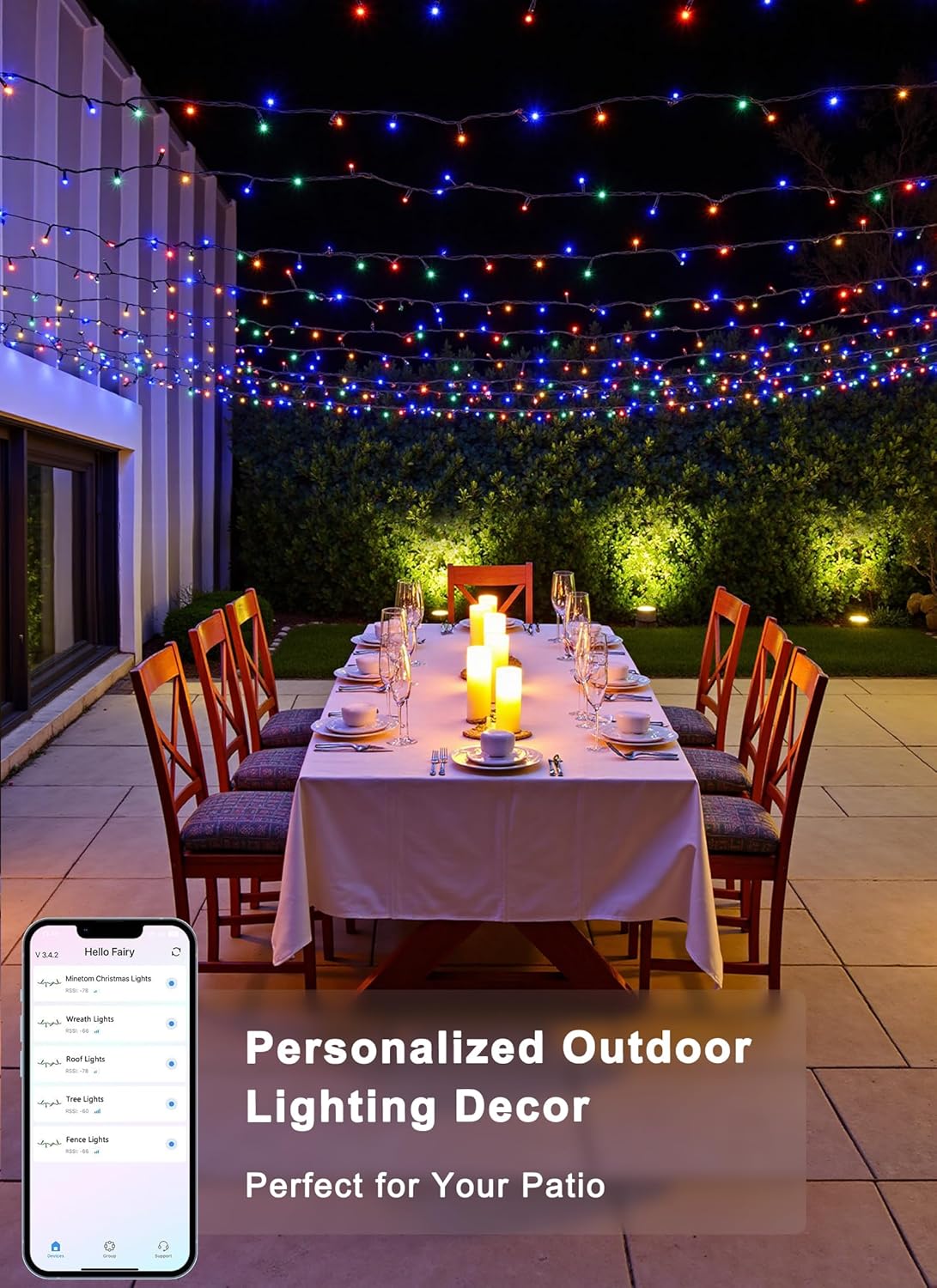 Minetom LED Color Changing Smart RGB Christmas Tree Lights, 264ft 800LED String Lights, 16 Milion