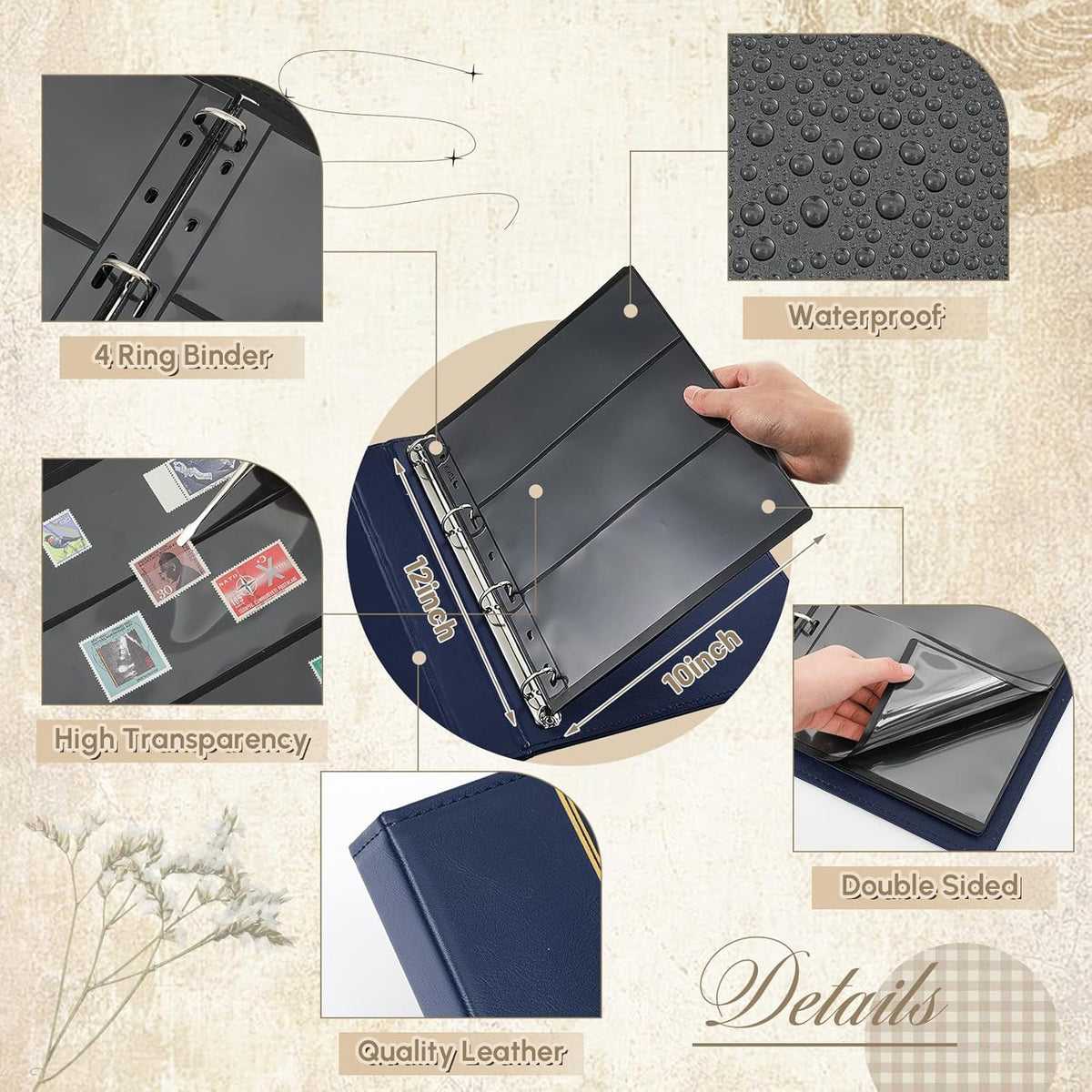 Lewtemi Stamp Collecting Albums Set Stamp Collection Book Include 20 Pages Album Binder Tweezer and