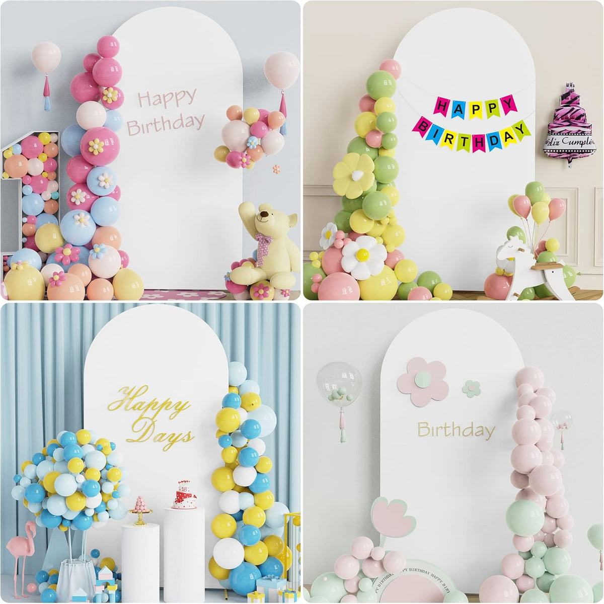 Wokceer 6.6 FT Wedding Backdrop Arch Stand and White Arch Cover, Metal Arch Stand with Arch Stand