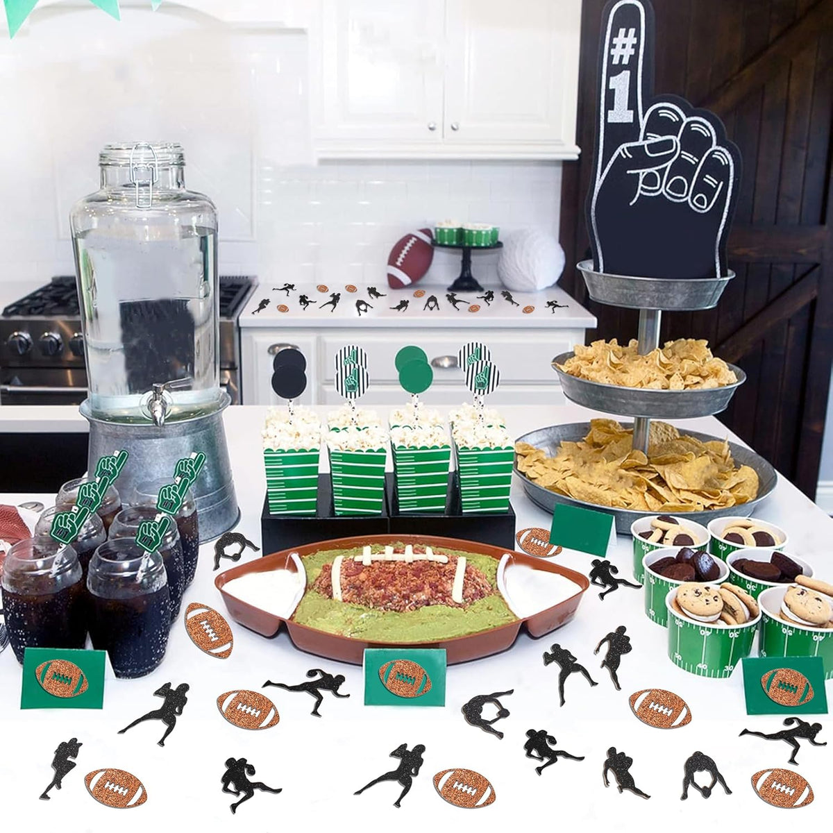 200PC Football Confetti for Table,Football Party Decorations for 1st Year Down Birthday Baby Shower