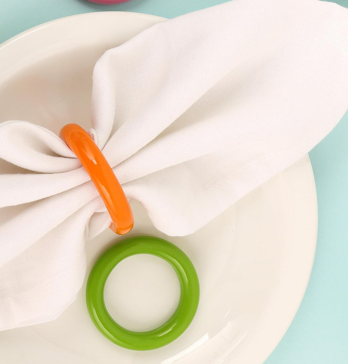 Napkin Rings Set of 12 - Epoxy Resin Napkin Holder Cuffs for Dinner Table Décor - Farmhouse Modern
