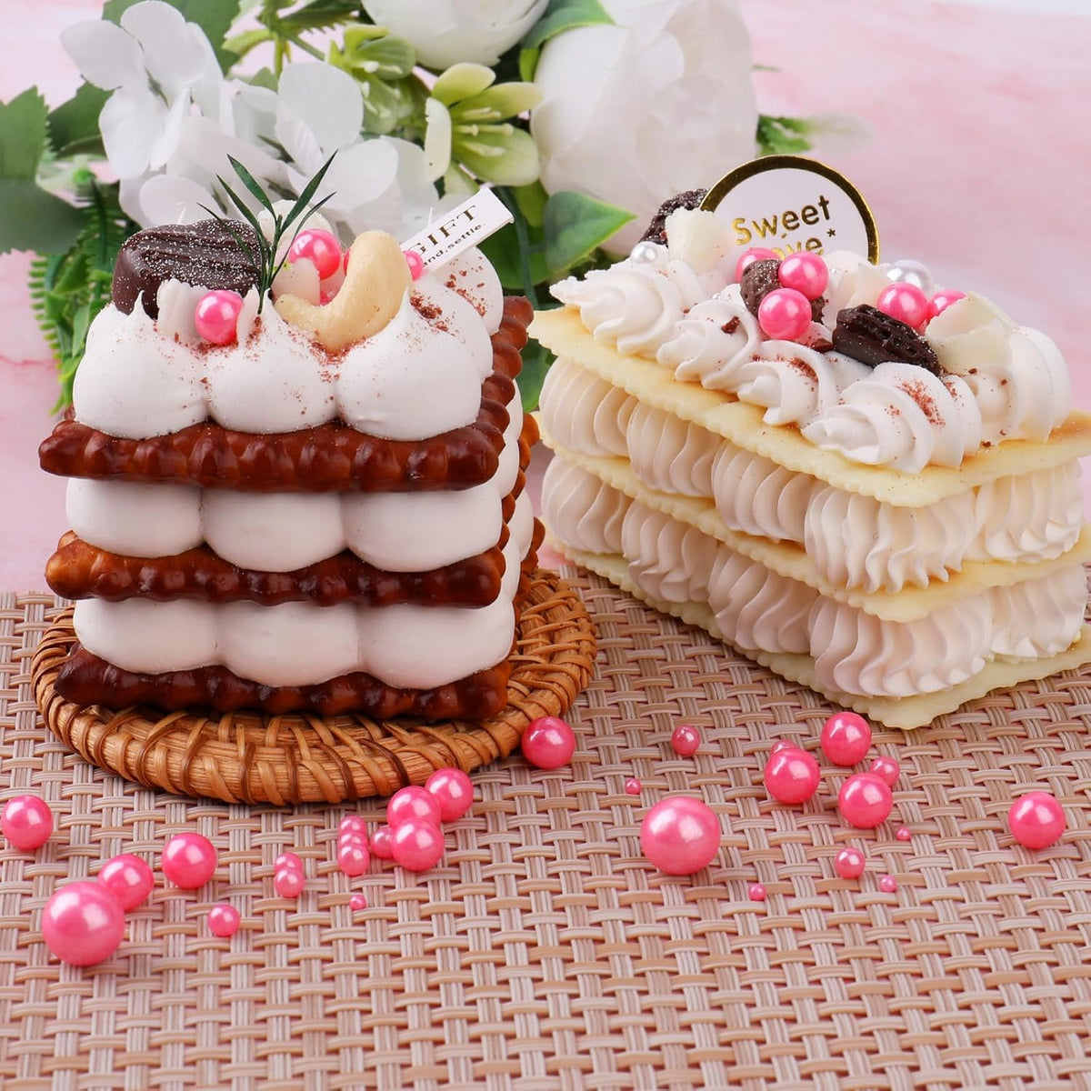 Pink Pearl Sprinkles for Cake Decorating, 11.3 Oz Edible Pearls Sugar 4 Sizes Gift Box Set for