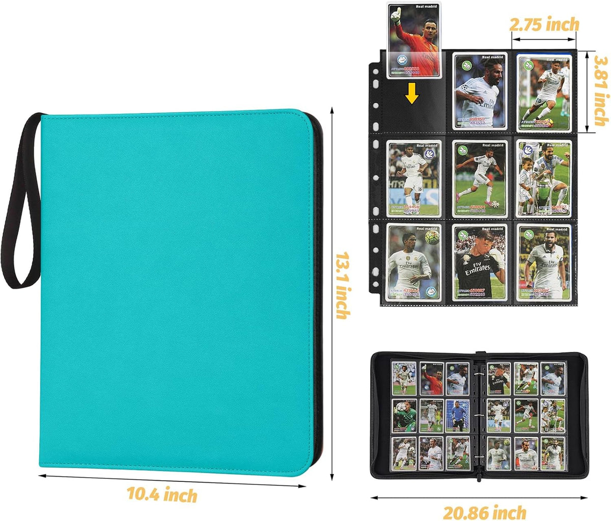 Trading Card Binder, Card Collection Binder Album Folder with 720 Side Loading Pockets, 9 Pocket