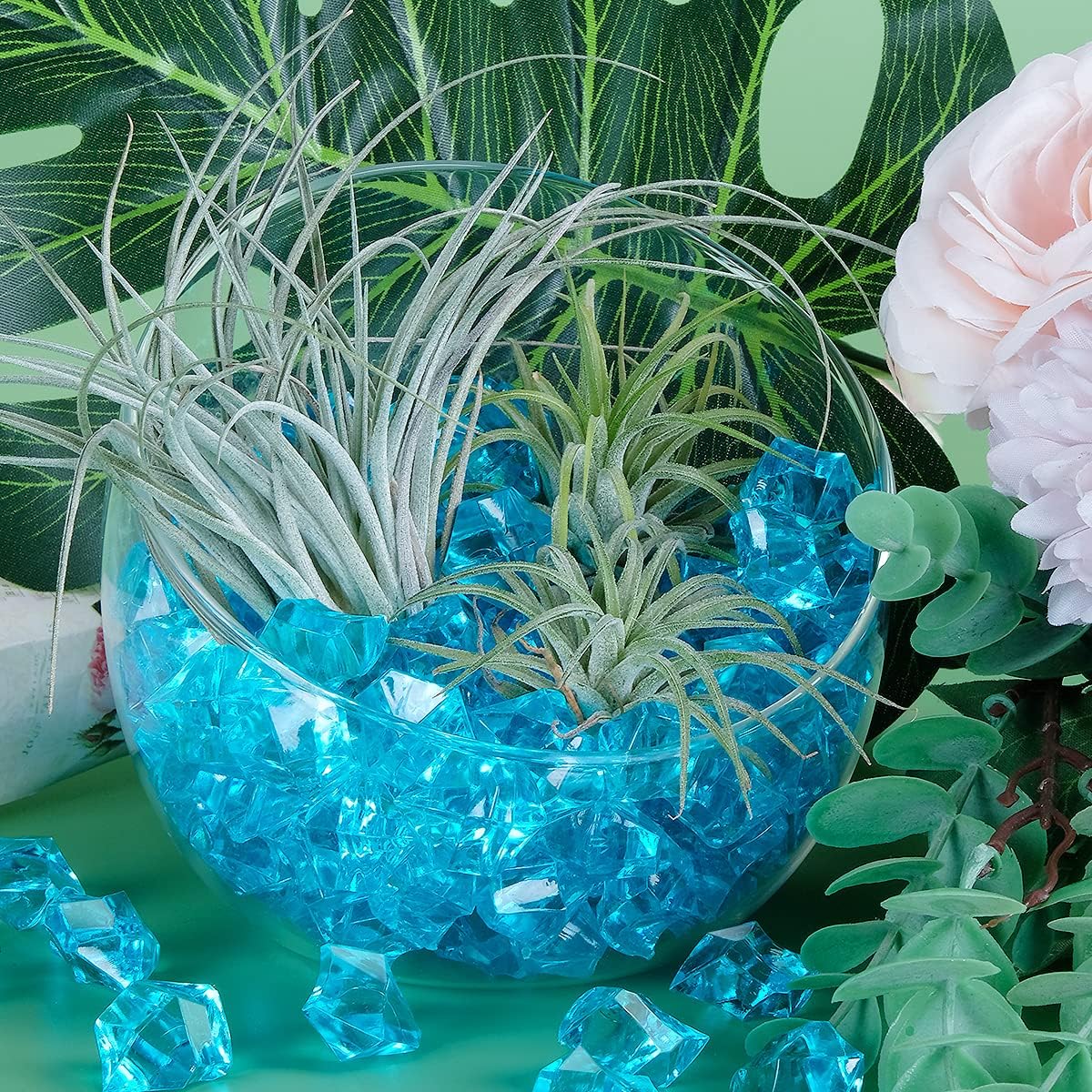 Babenest Acrylic Crushed Ice Rocks, 150 PCS Fake Crystals Plastic Ice Cubes Diamonds Gems for Vase