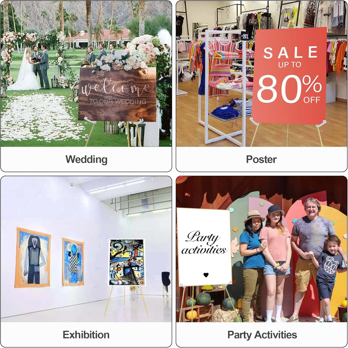 Easel Stand for Sign 63'' Art Easels for Display Wedding Welcome Poster Stand Portable Floor Metal