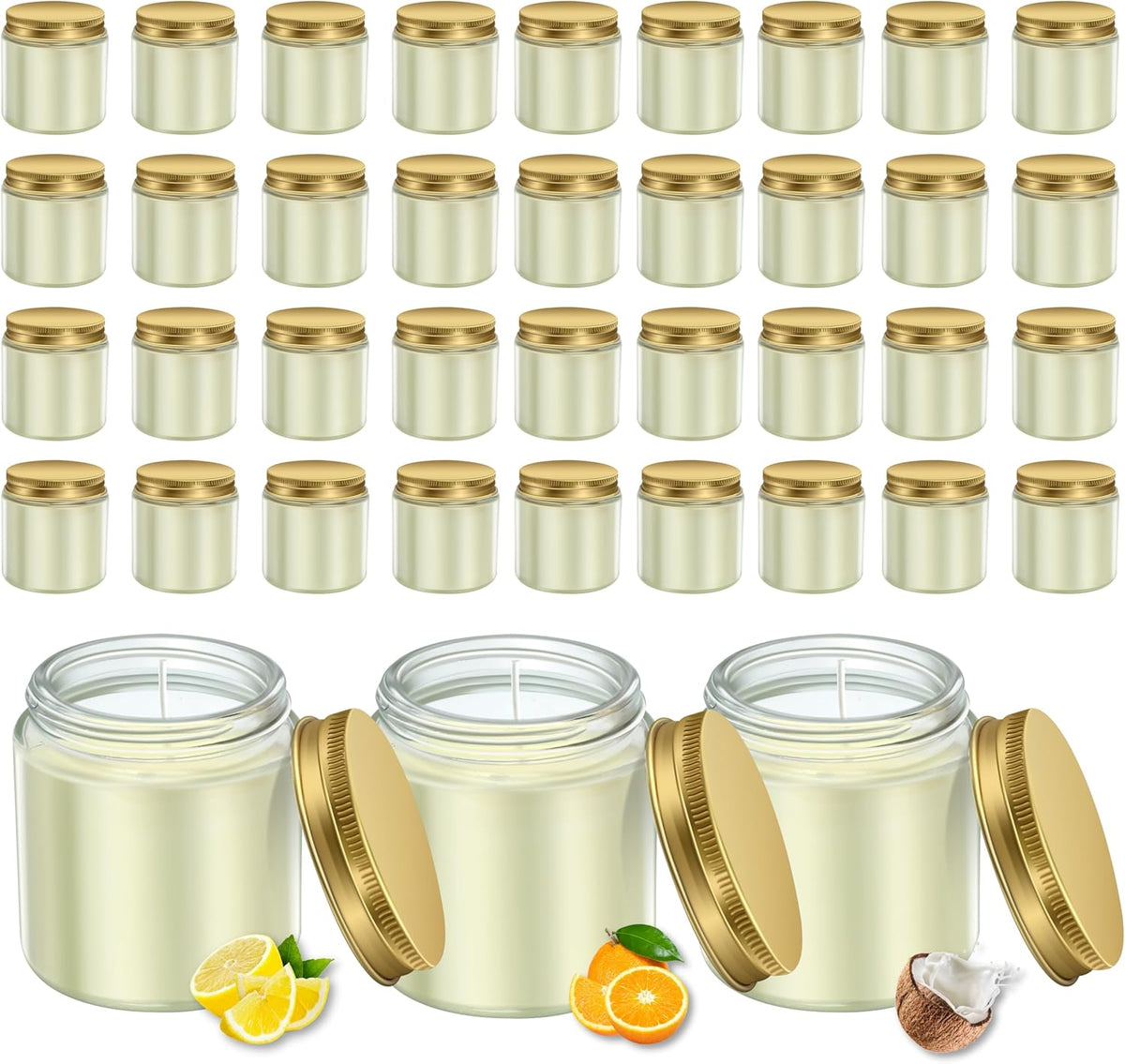 ACITHGL 36 Pcs 4oz Mini Mason Jar Candles Small Scented Candles Bulk Aromatherapy Ideal Souvenir