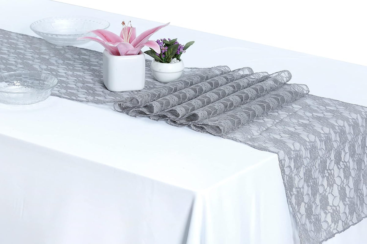 MDS Pack of 25 Wedding 12 x 108 inches Lace Table Runner for Wedding, Decorations for Birthday