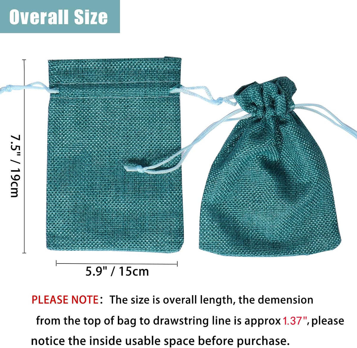 20Pcs Burlap Bags with Drawstring, 5.9x7.5 inch Burlap Gift Bag Linen Jewelry Pouches for Wedding