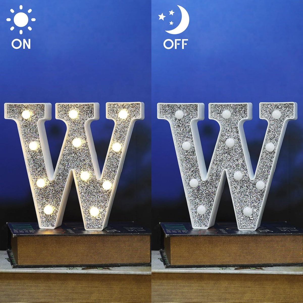 Light Up Letters - Marquee Decor, Glitter Alphabet & Number Signs for Prom, Events or Engagement
