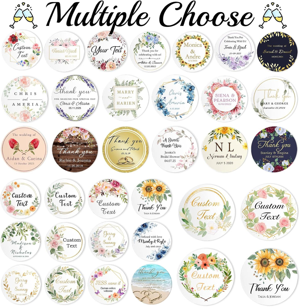 Custom Personalized Stickers Label for Wedding Favors Business Logo Birthday Party Customized