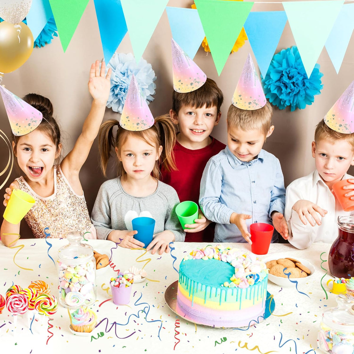 CANREVEL Party Hats for Kids and Adults, Party Headwear, Happy Birthday Hats, Birthday Party