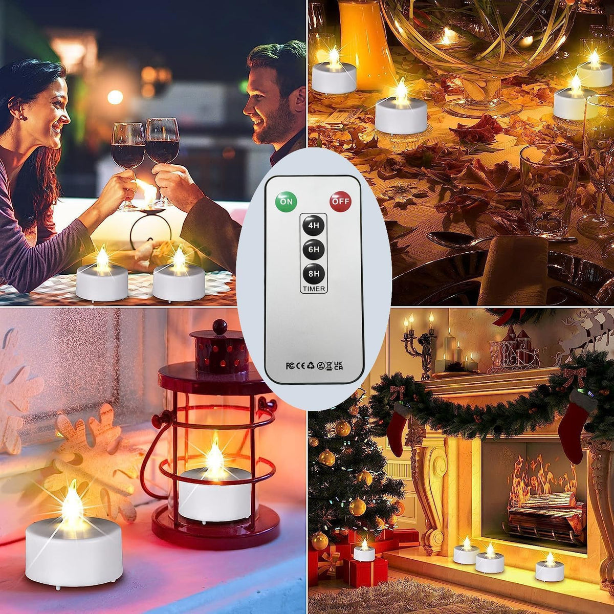 LED Tea Light Candles with Remote Control,Flickering Flameless Candle,Long Lasting