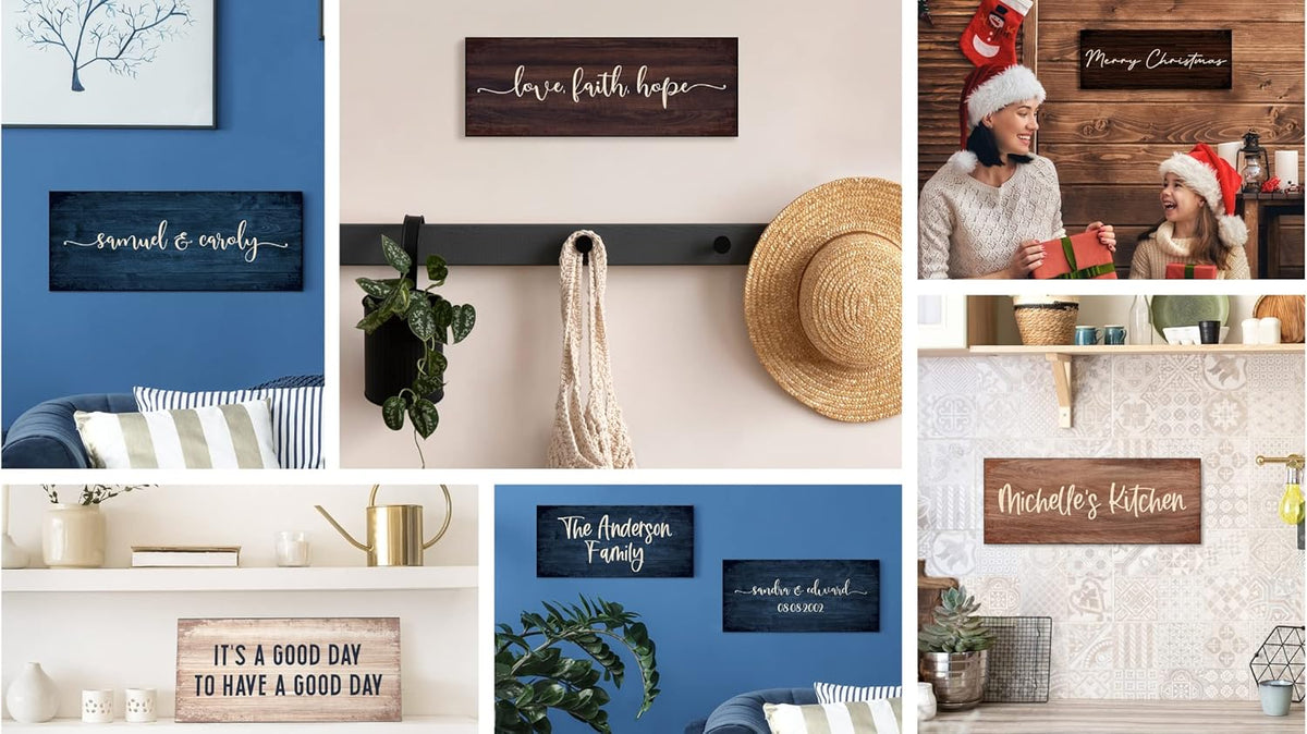 Personalized Signs for Home, Custom Sign with Any Text, 3 Sizes - 12 Background Options & 8 Fonts