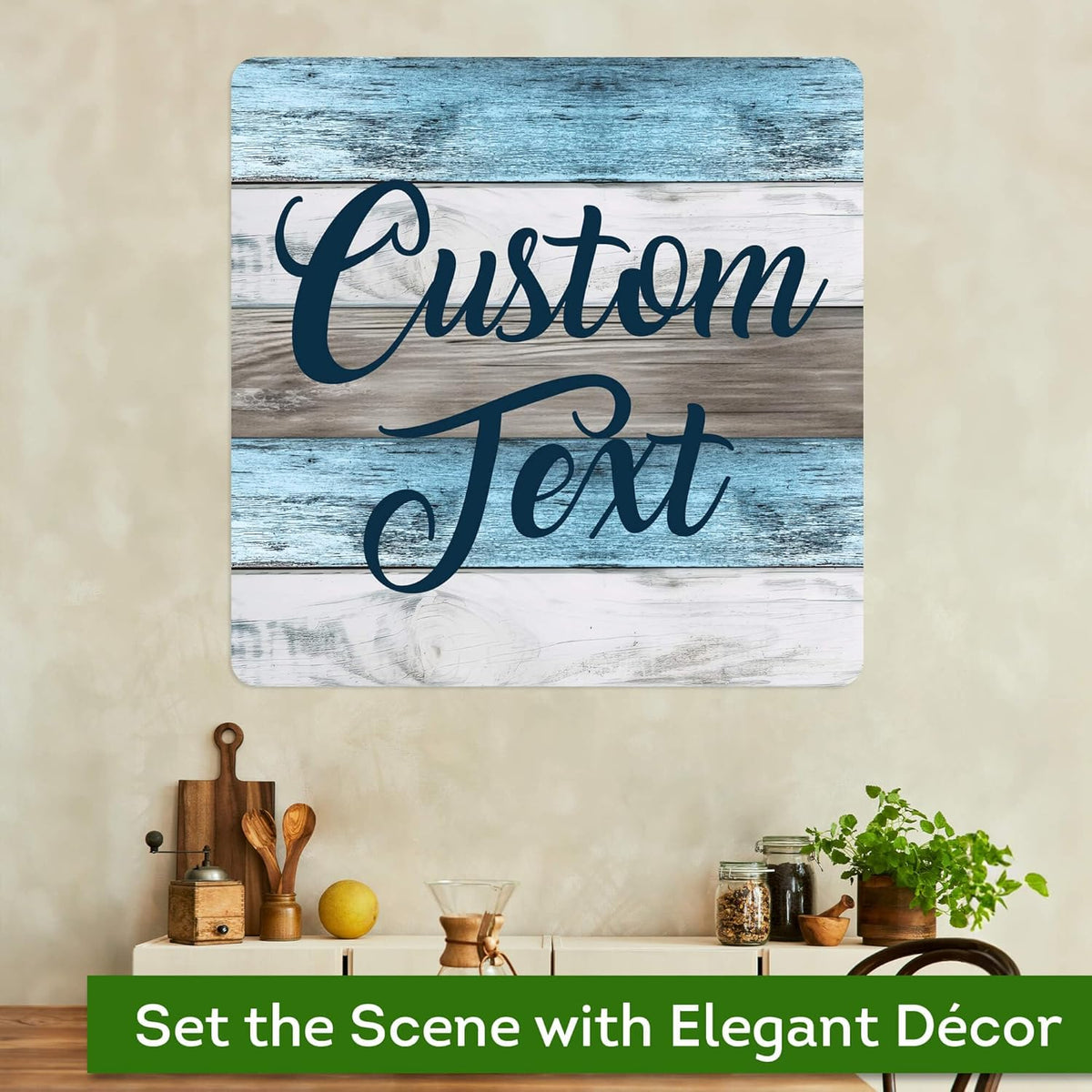 Custom Sign, Custom Street Sign, 11 Font Colors, 13 Font Styles, 4 Hole Options, 22 Sizes, 36x36