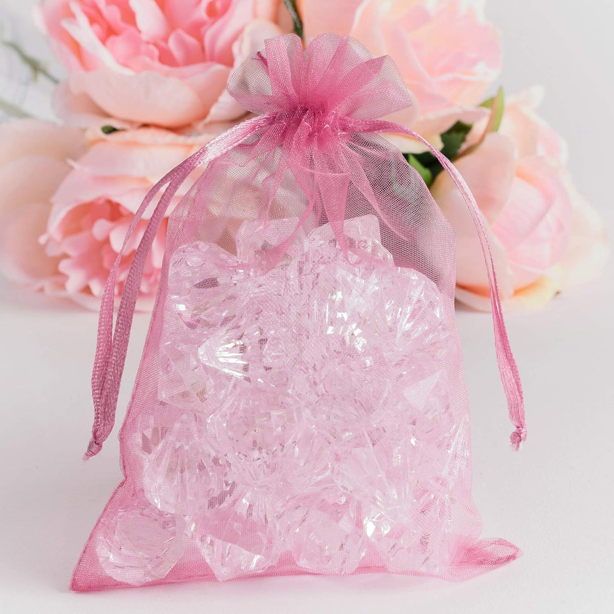 Super Z Outlet 100 Pack 5x7 Inch Mini Sheer Drawstring Organza Transparent Bags Jewelry Sack