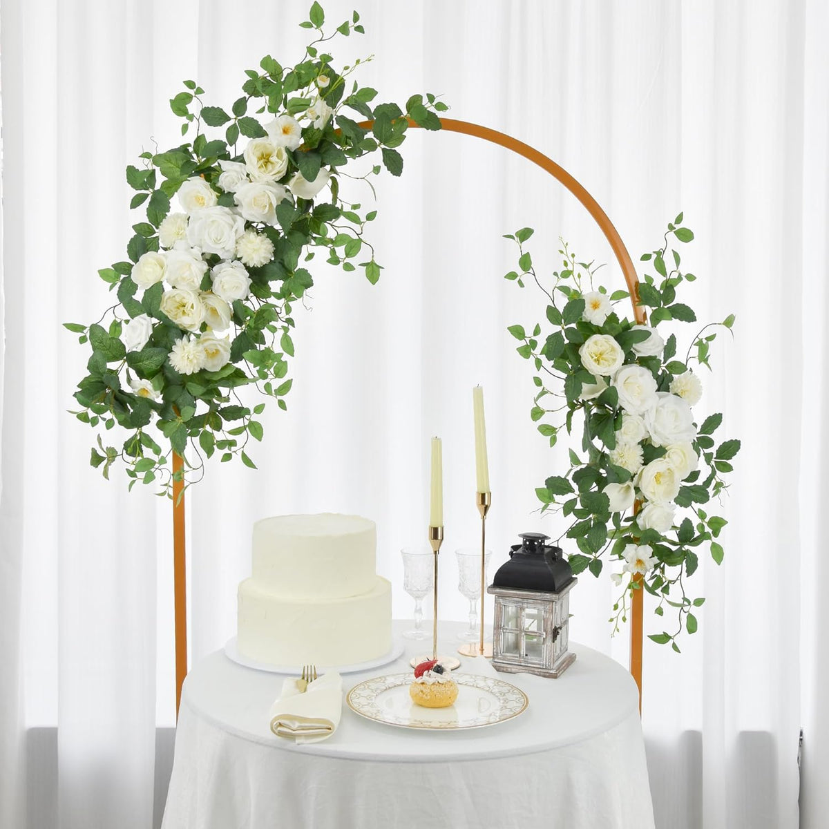 Arch Flower Kit of 2 - Artificial Floral Swag for Wedding Welcome Sign, Reception Ceremony Signs