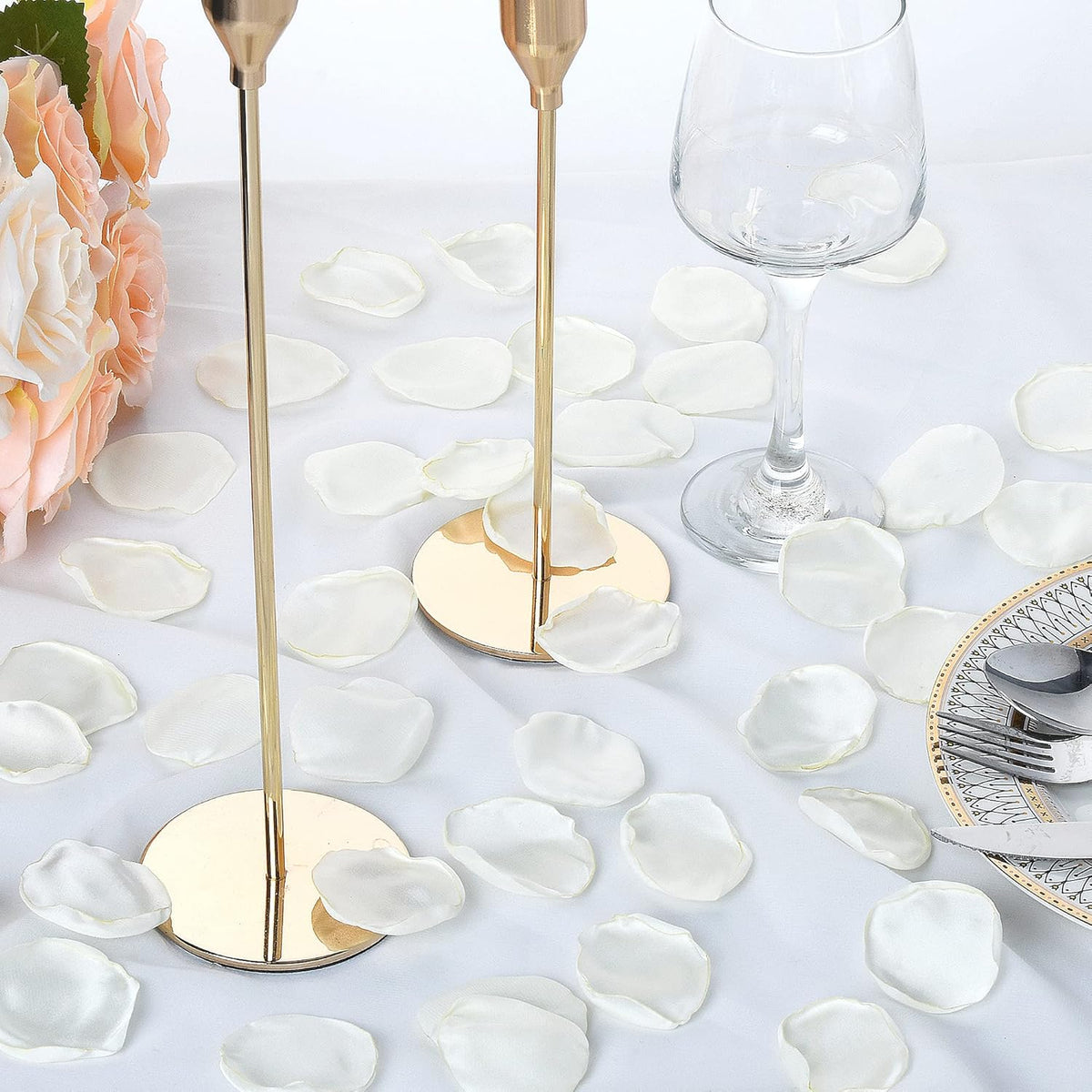 Artificial Ivory White Rose Petals 300pcs Reusable Silk Rose Petals Separated Flower Petals for