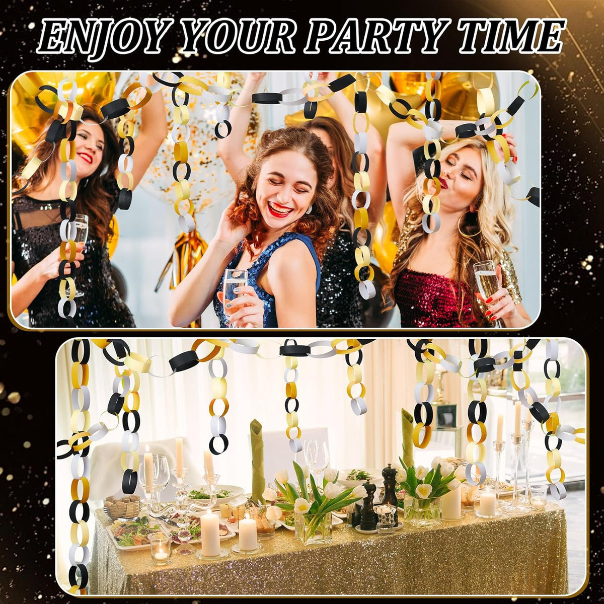Lincia 600 Sheet Halloween Paper Chain Garland, Construction DIY Crafts Chain Strip for Fall