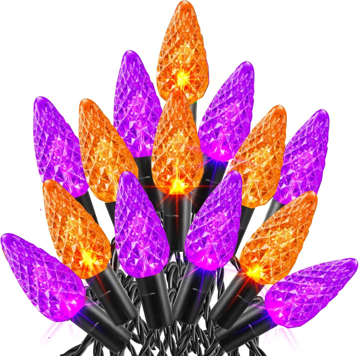 Dazzle Bright Halloween Lights, 100 LED 33 FT C6 String Lights with 8 Modes, Connectable Halloween