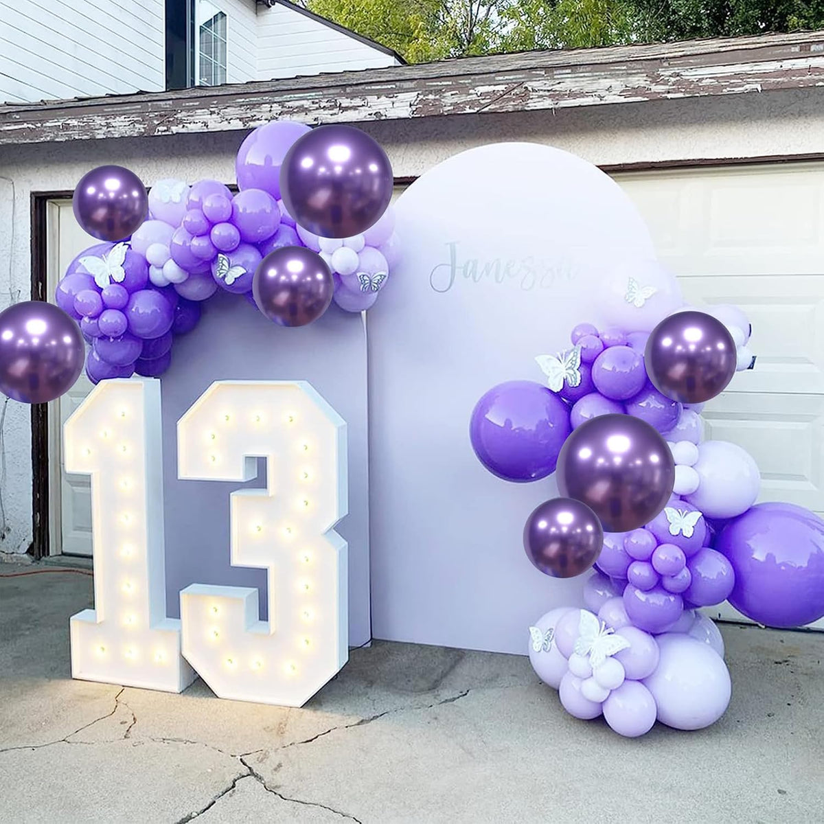 Togvu Purple Balloons, 60 Packs 12 Inch Metallic Chrome Pearl Macaron Light Different Shades