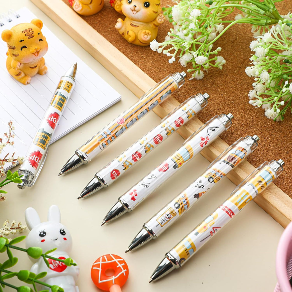 24 Pcs Bus Driver Appreciation Gifts Pens Accessories Thank You Work Ballpoint Pens Birthday Gifts