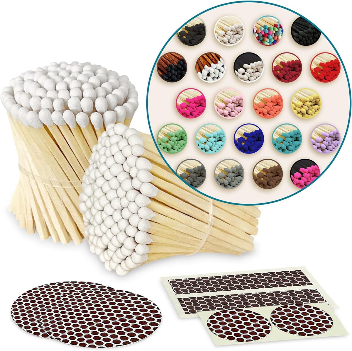 Thankful Greetings 2" Choose Your Colors Safety Matches | Set of 200+ Bulk Artisan Matchsticks with