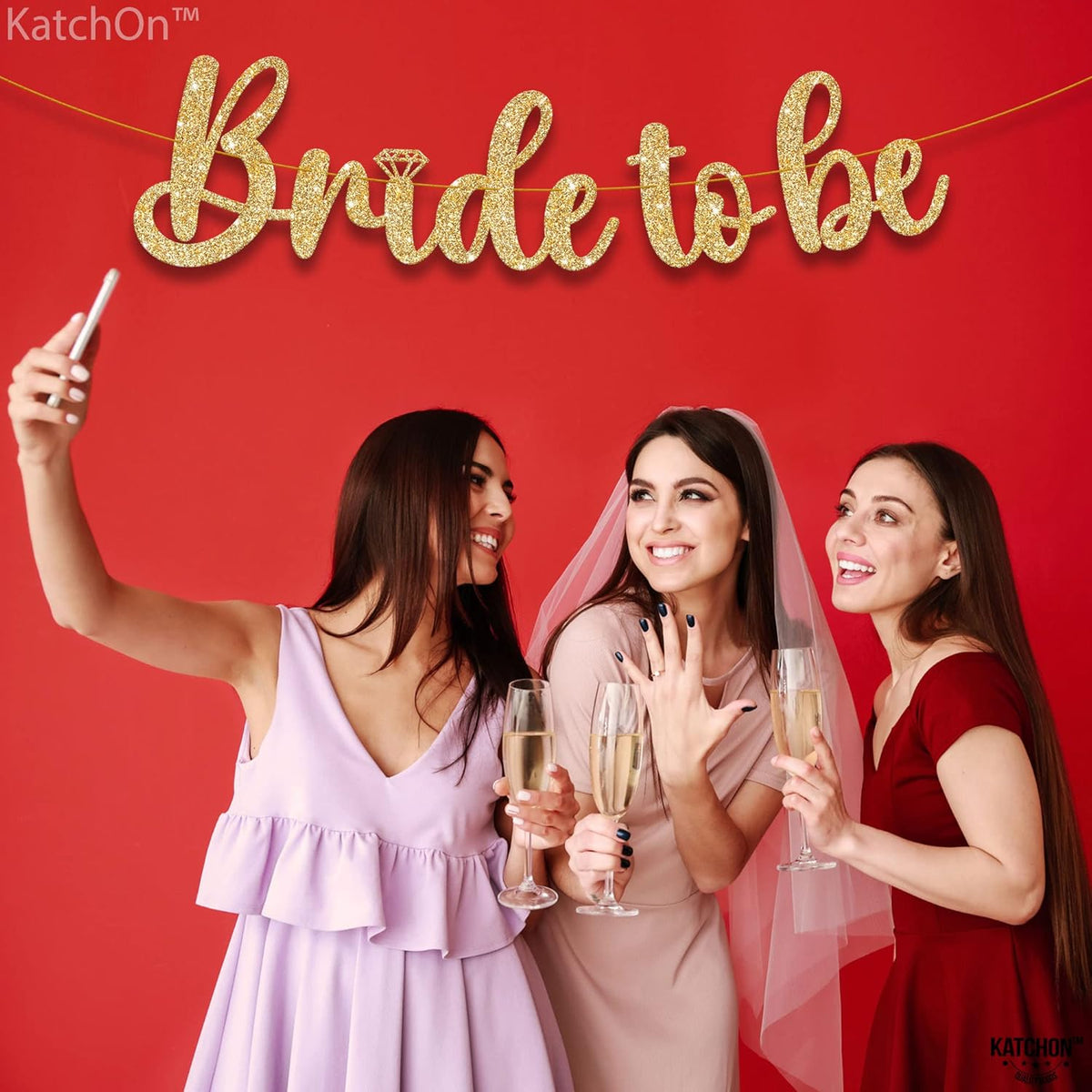 KatchOn, Gold Glitter Bride To Be Banner - 10 Feet, No DIY | Gold Bride to Be Sign for Bachelorette