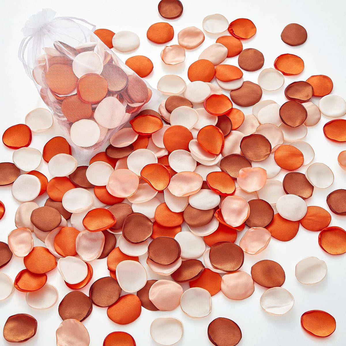 Serwalin 300Pcs Silk Rose Petals Artificial Flower Petals for Weddings Fake Rose Orange Petals