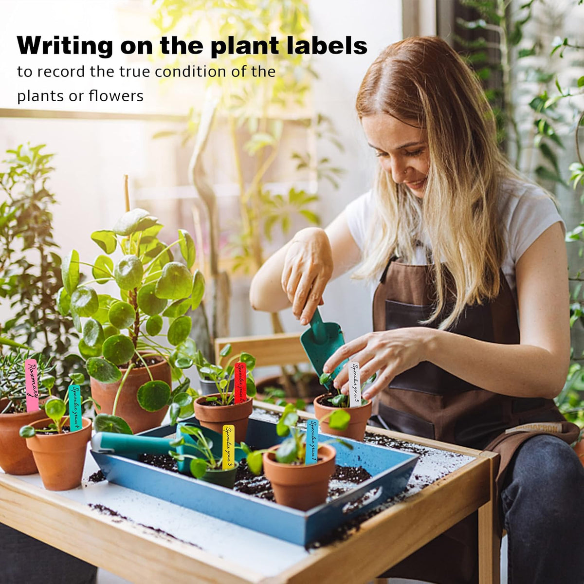 Plant Labels 300Pcs 4 Inch Plastic Plant Name Tags for Seedlings Garden Labels Markers Nursery