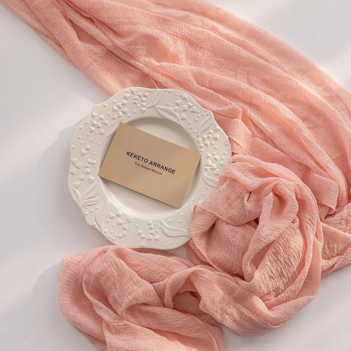 Keketo Pink Table Runner Cheese Cloth Rustic Gauze Cheesecloth Table Runner 120 Inch 10 FT for