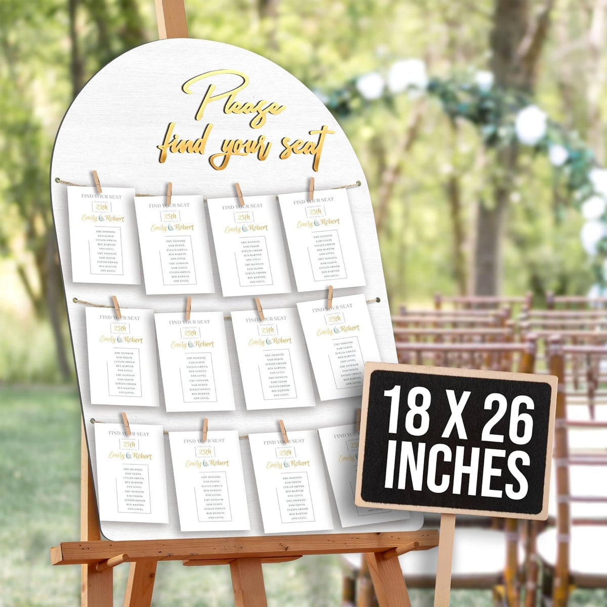 Wedding Seating Chart Board Display for Wedding Reception - Rustic Seating Chart for Reception