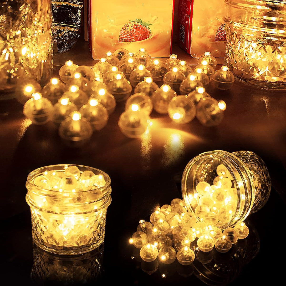 Aogist 200Pcs Warm White Balloon Lights with Hook,Long Standby Time,Waterproof Mini Light for