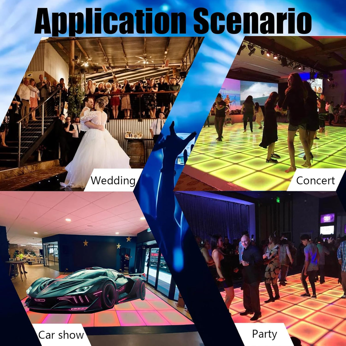 Dance Floor Stage Lights Tempered Glass Infinity Mirror Panel 3D Effect Led Dance Floor for Wedding
