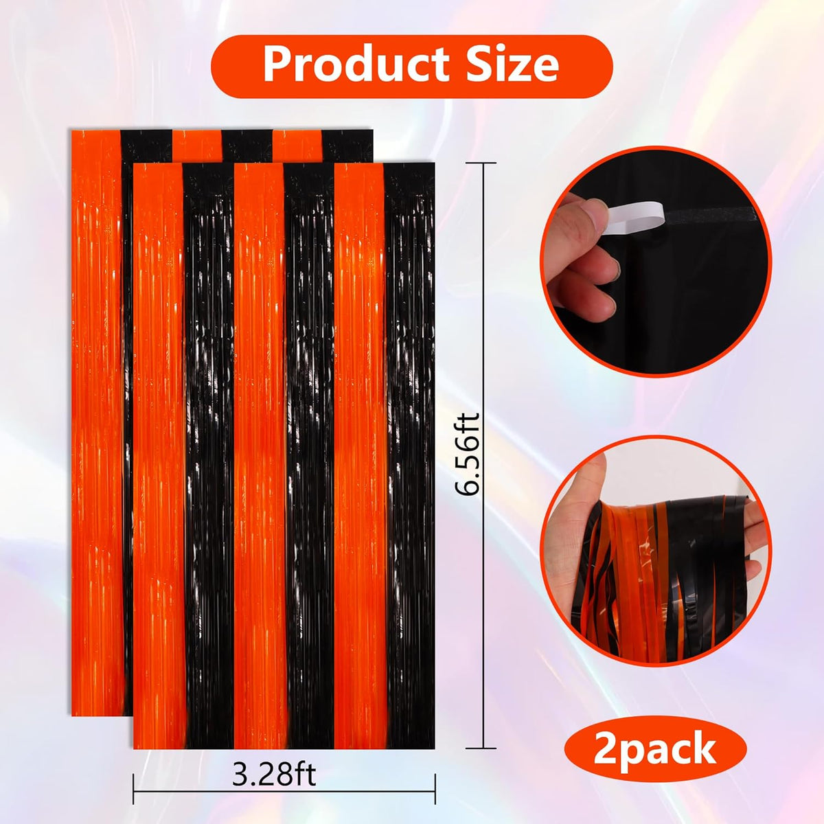 BEISHIDA Black Bronze Door Streamers Backdrop Foil Fringe Tinsel Party Streamers Curtains Photo