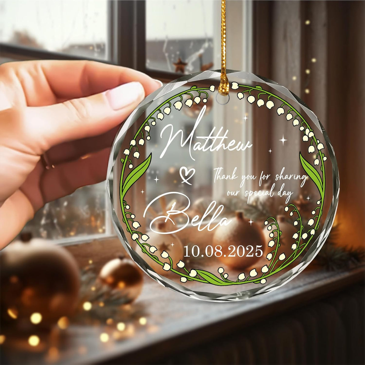 Personalized Wedding Favor Christmas Ornaments For Guests - Promotional Ornaments - Perfect Party