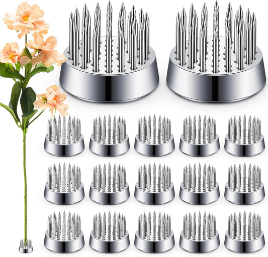 Kritkin 24 Pieces Flower Frogs Holder Mini Floral Round Flower Japanese Arranger Fixed Pin Holder