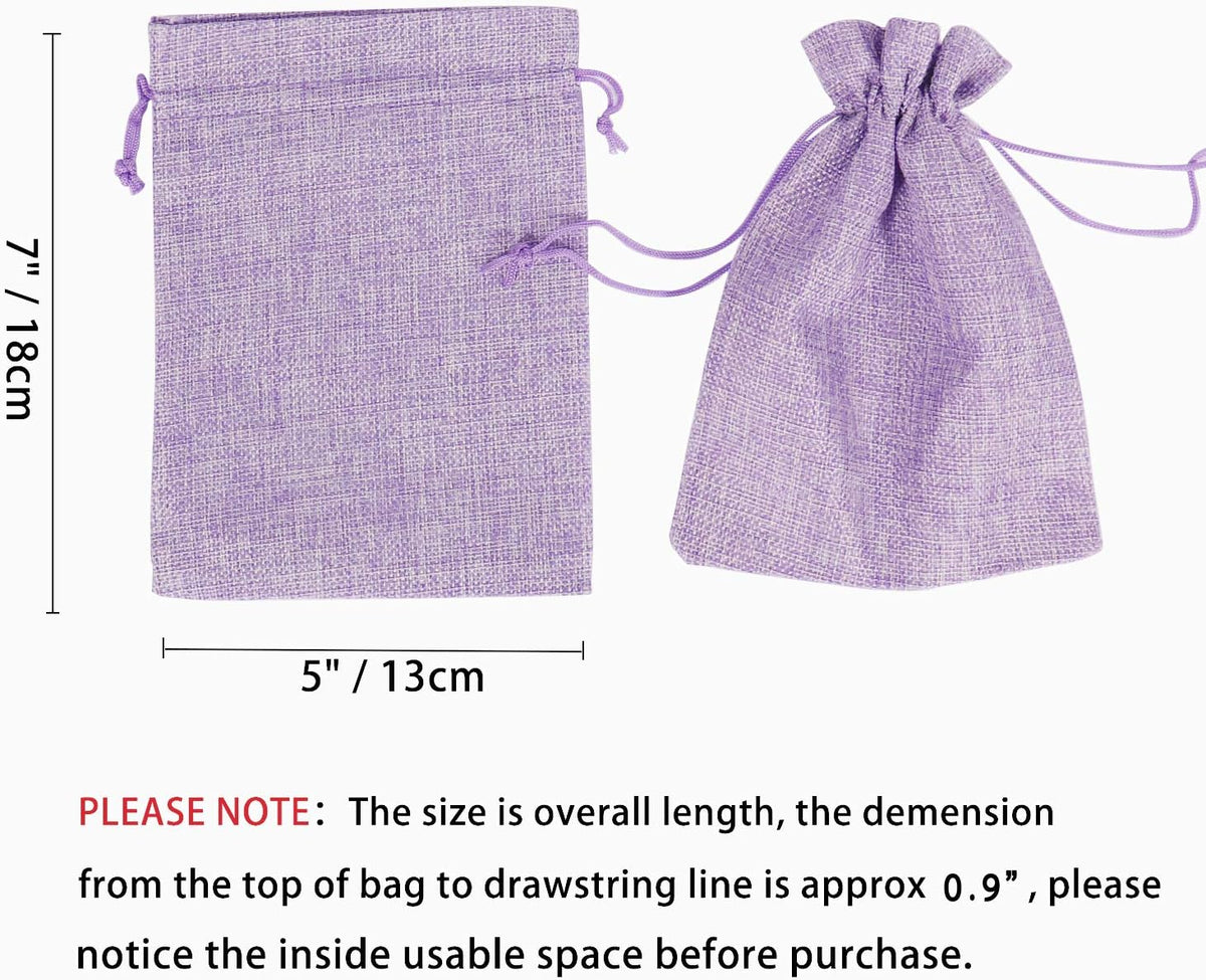 20pcs Burlap Bags 5 x 7, Linen Drawstring Gift Bags, Wedding Party Christmas Favor Bags Jewelry