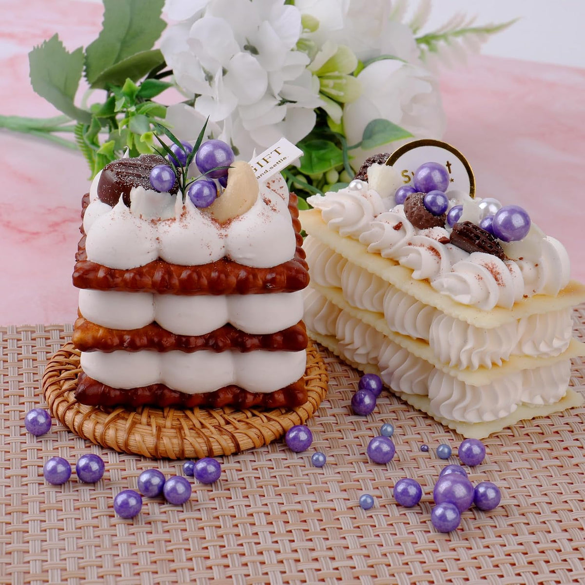 Purple Pearl Sprinkles for Cake Decorating, 11.3 Oz Edible Pearls Sugar 4 Sizes Gift Box Set for